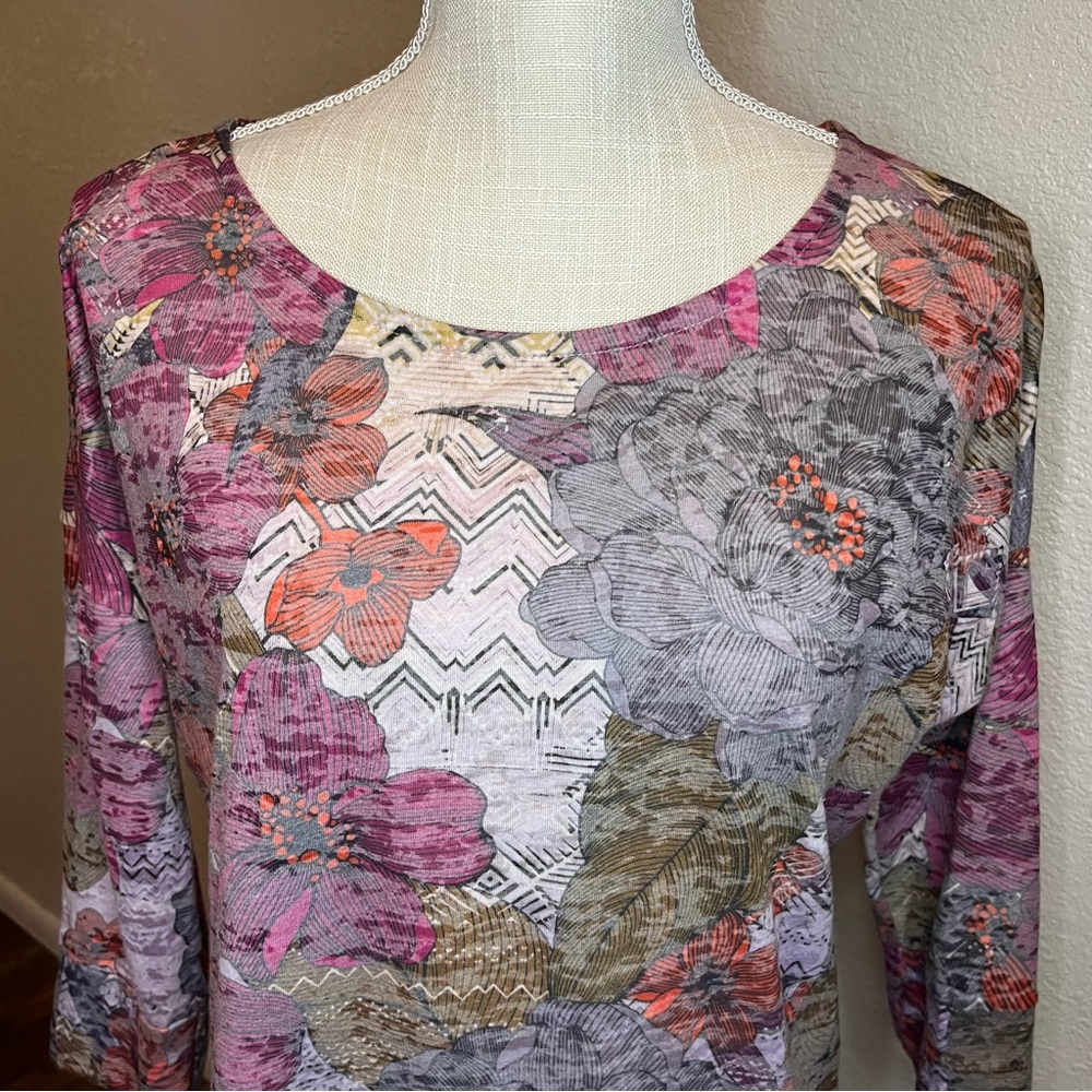 Women's PRANA Multicolored Floral Safari Springtime Top-Size Small